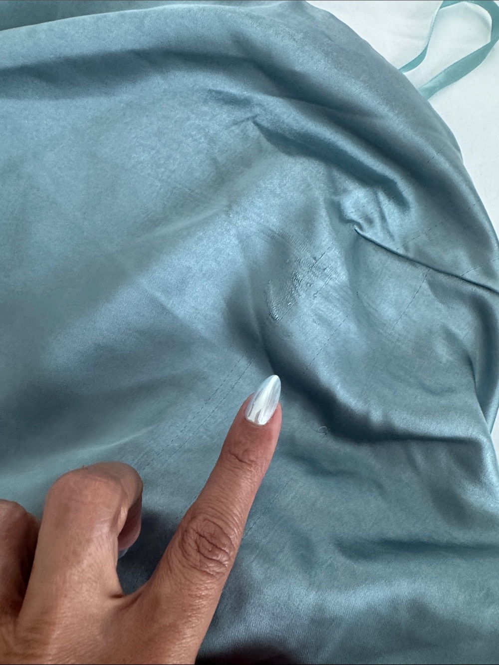 Selfie Leslie Satin Halter Maxi Dress in Sky Blue - Picture 6 of 7